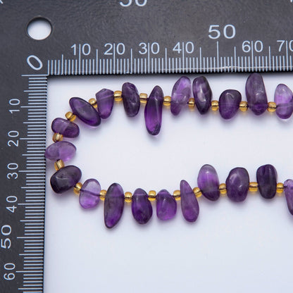 5.5mm Geometric Pebble Natural Gemstone Bead Strand Finding | WA-1971