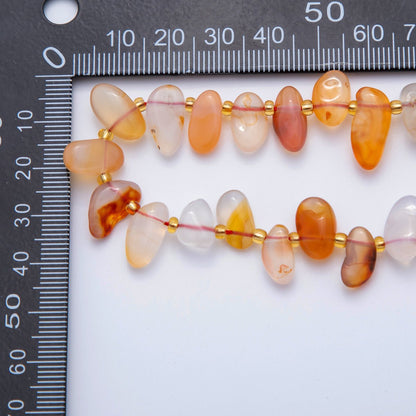 5.5mm Geometric Pebble Natural Gemstone Bead Strand Finding | WA-1971
