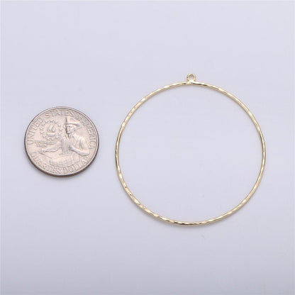 OS 55x50mm Hammered Big circle round charm Geometric pendant 14k Gold Filled for earring making necklace DIY Jewelry Findings Supplies K-226