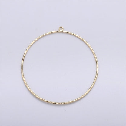 OS 55x50mm Hammered Big circle round charm Geometric pendant 14k Gold Filled for earring making necklace DIY Jewelry Findings Supplies K-226