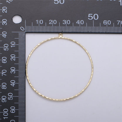 OS 55x50mm Hammered Big circle round charm Geometric pendant 14k Gold Filled for earring making necklace DIY Jewelry Findings Supplies K-226