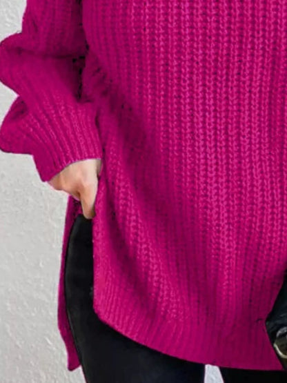 Full Size Turtleneck Long Sleeve Sweater Plus Size