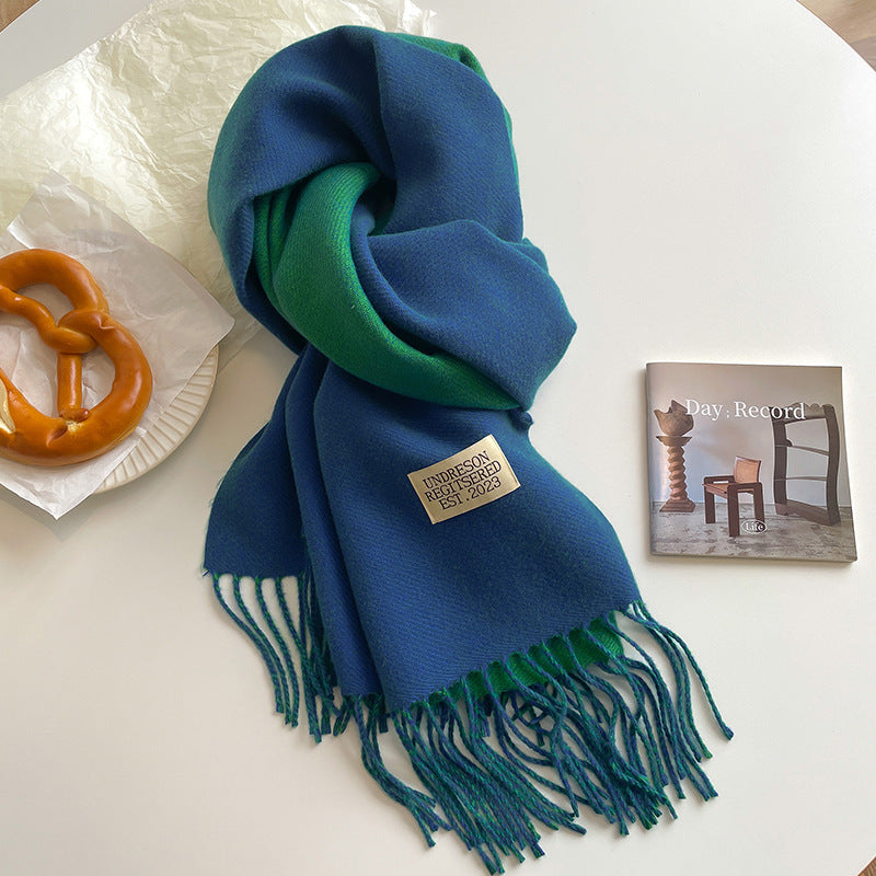 Double-sided Artificial Cashmere Scarf Women&