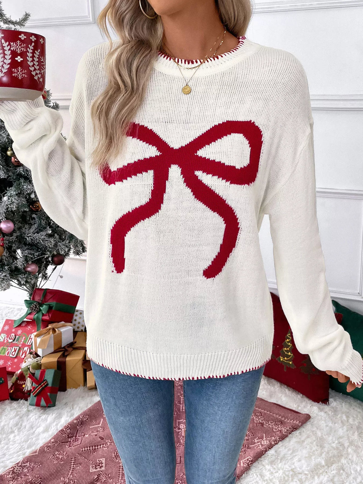Bow Round Neck Sweater