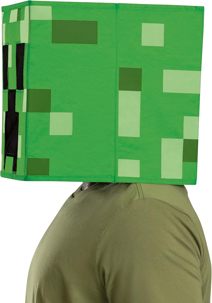 Creeper Block Head Minecraft Costume Mask Child Size
