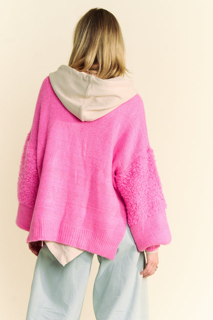 Back To School Sweater - Davi &amp; Dani Side Slit Open Front Long Sleeve Cardigan