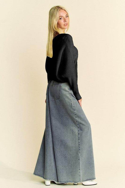 Davi &amp; Dani Round Neck Batwing Sleeve Sweater for Women