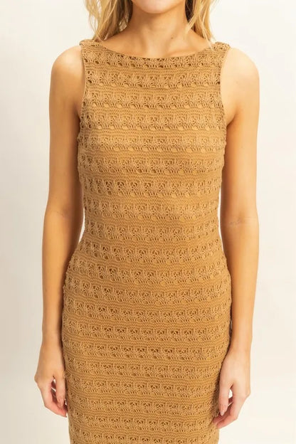HYFVE Sleeveless Crochet Open Back Maxi Dress
