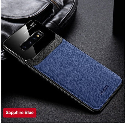 For Sam Sung S20 Case Leather Glass Shockproof Cover