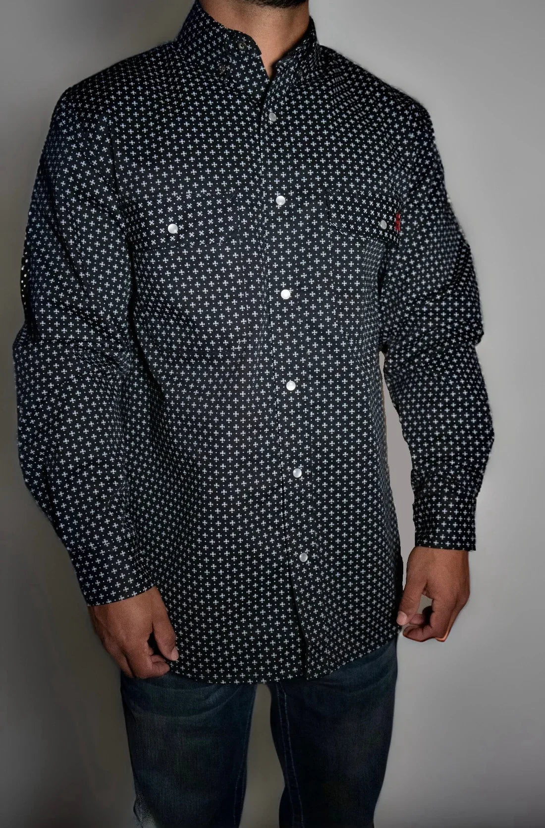 FR Pearl Snap Work Shirt - Reaper Black