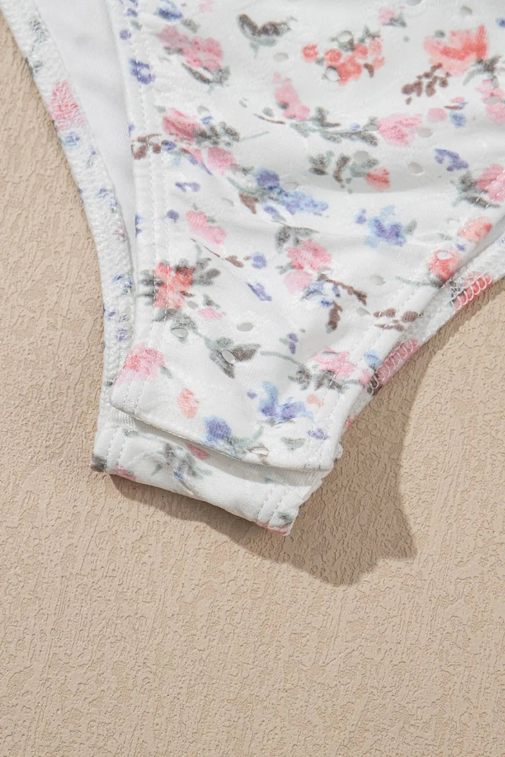 Floral Textured Square Neck Sleeveless Bodysuit