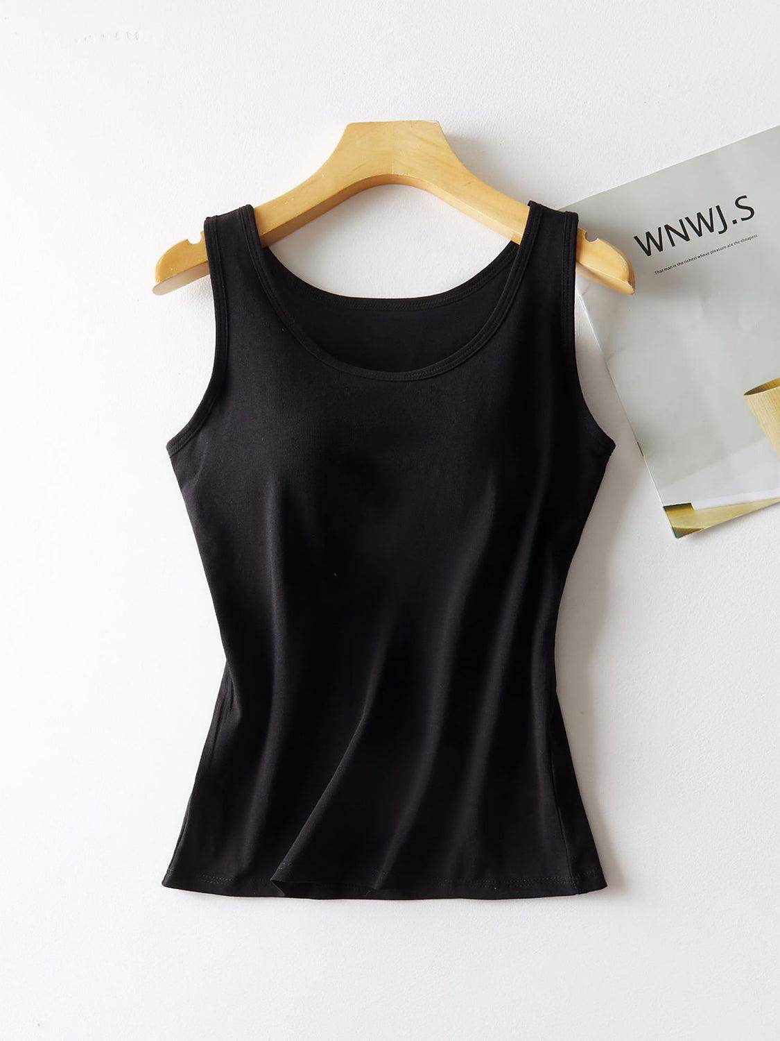 Round Neck Tank with Bra for Comfortable Everyday Wear