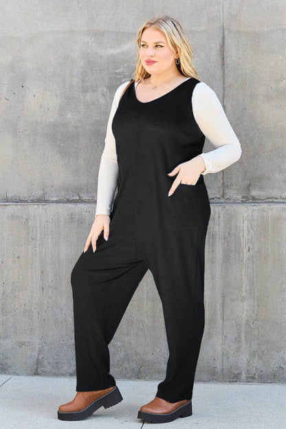 Double Take Full Size Sleeveless Straight Jumpsuit for Women