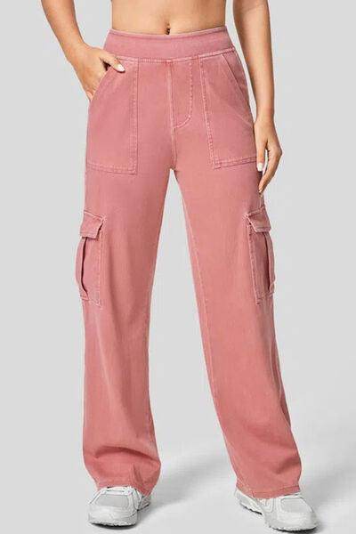 High Waist Straight Leg Cargo Jeans for Modern Style
