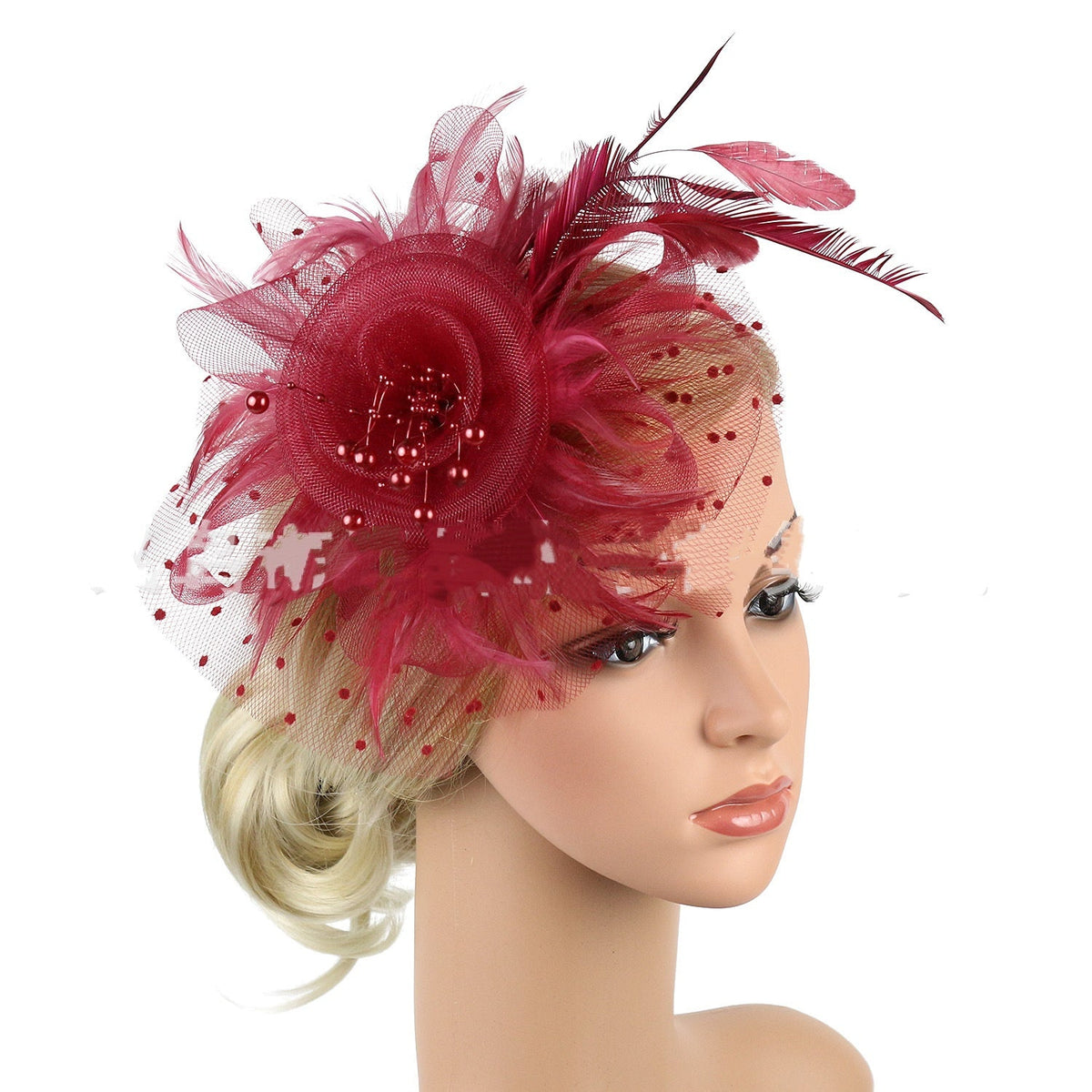 Headwear Bridal Hair Accessories Mesh Billycock Headband