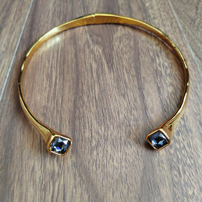 Personalized Geometric Square Womens Niche Design Chic Crystal Choker