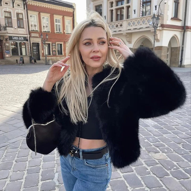 Fur Coat Short Tokas Fur Casual Women&