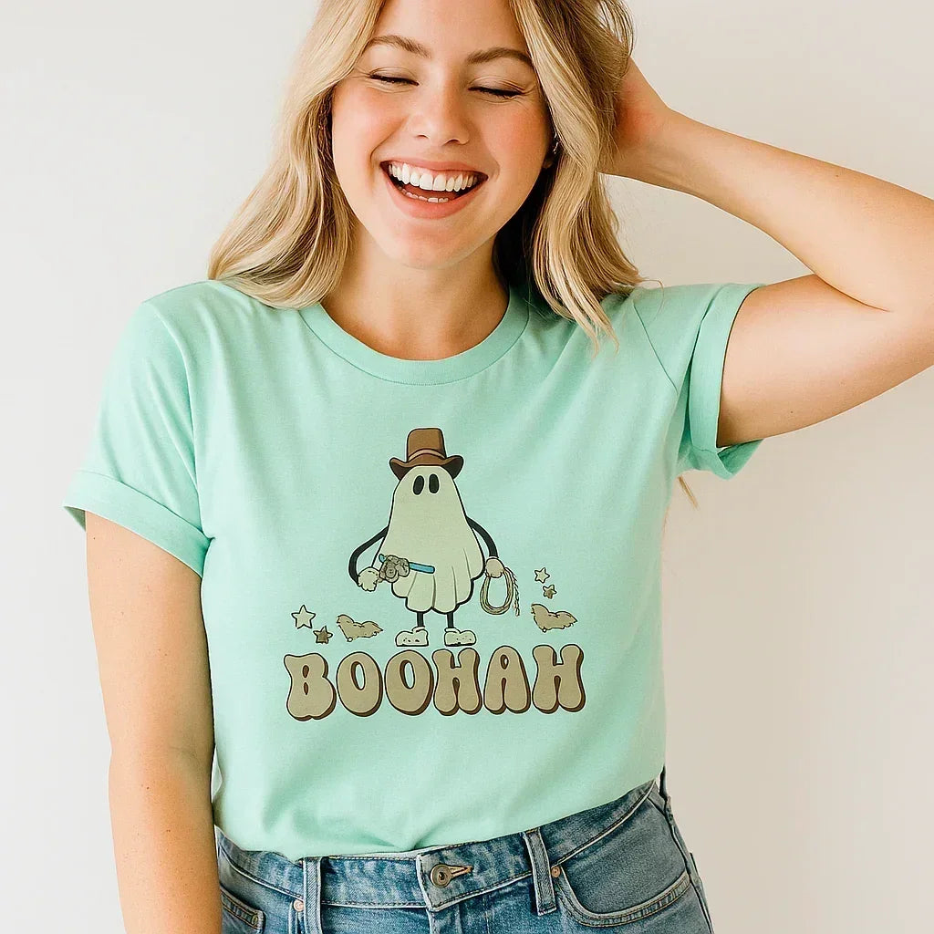 Boohah Graphic Tee, Halloween T-Shirt, Cute Ghost