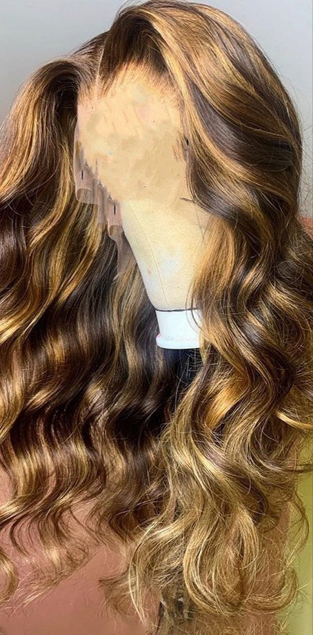 Long Curly Synthetic Wig with Rose Net - Women&