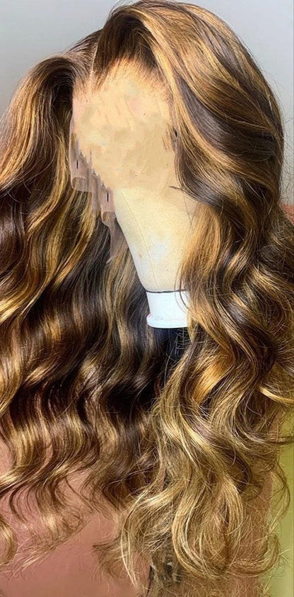Long Curly Synthetic Wig with Rose Net - Women&
