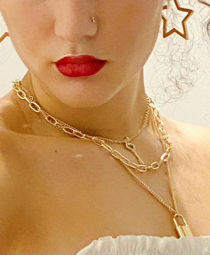 Layered Locket &amp; Key Necklace