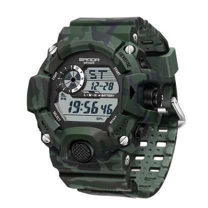 Shock Military Army Mens Watch In Camouflage  Style With LED Digital Back Light With Luminous  Effect