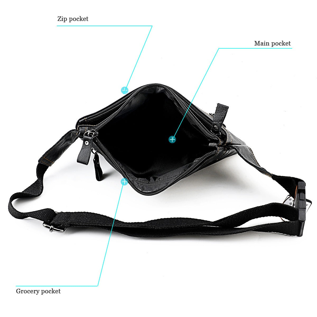 Multifunctional Genuine Leather Chest Bag &amp; Waist Bag for Men and Women – Fanny Pack for Travel, Sports, Running, and Holidays with Multiple Pockets