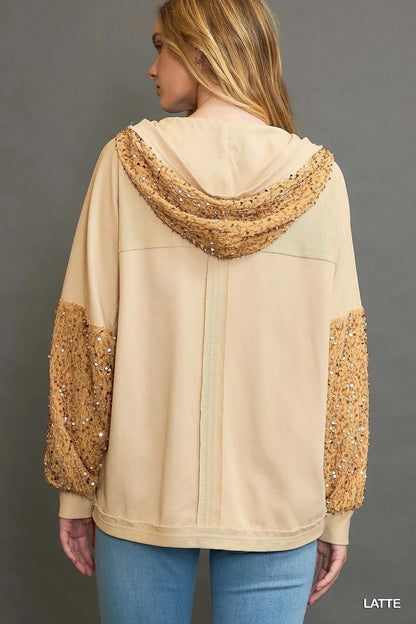 Umgee Sequined French Terry Jacket