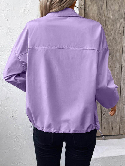 Ivy Lane Pocketed Zip Up Long Sleeve Jacket for Women