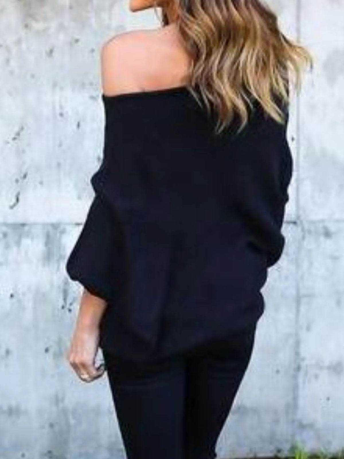 Single Shoulder Ribbed Knit Top