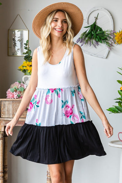 Full Size Scoop Neck Frill Tiered Dress For Women – Playful Tiered Dress, Chic Frill Dress, Feminine Scoop Neck Dress, Flattering Tiered Dress, Stylish Frill Dress, Comfortable Scoop Neck Dress, Versatile Tiered Dress