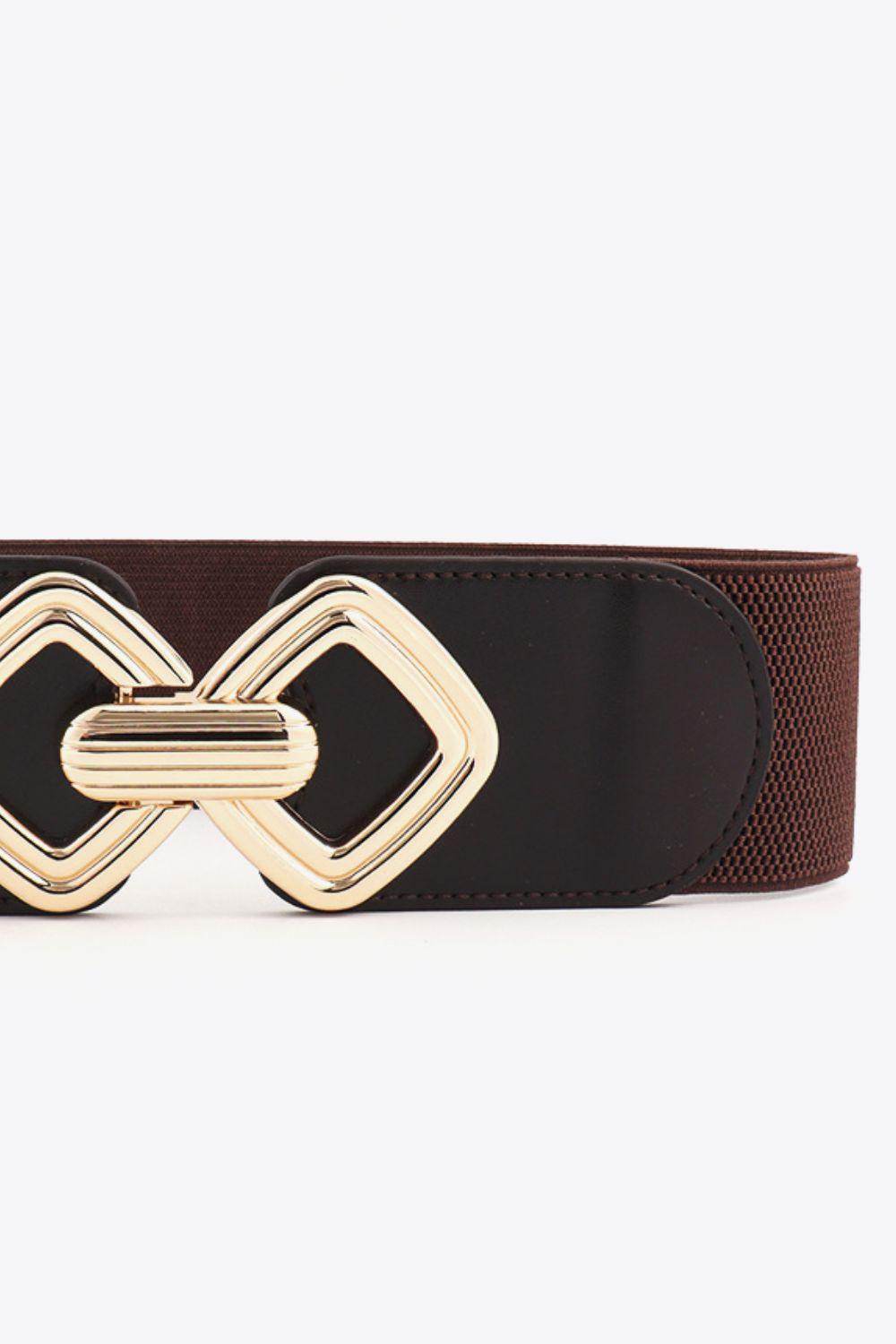 Geometric Buckle Elastic Wide Belt for Stylish Comfort