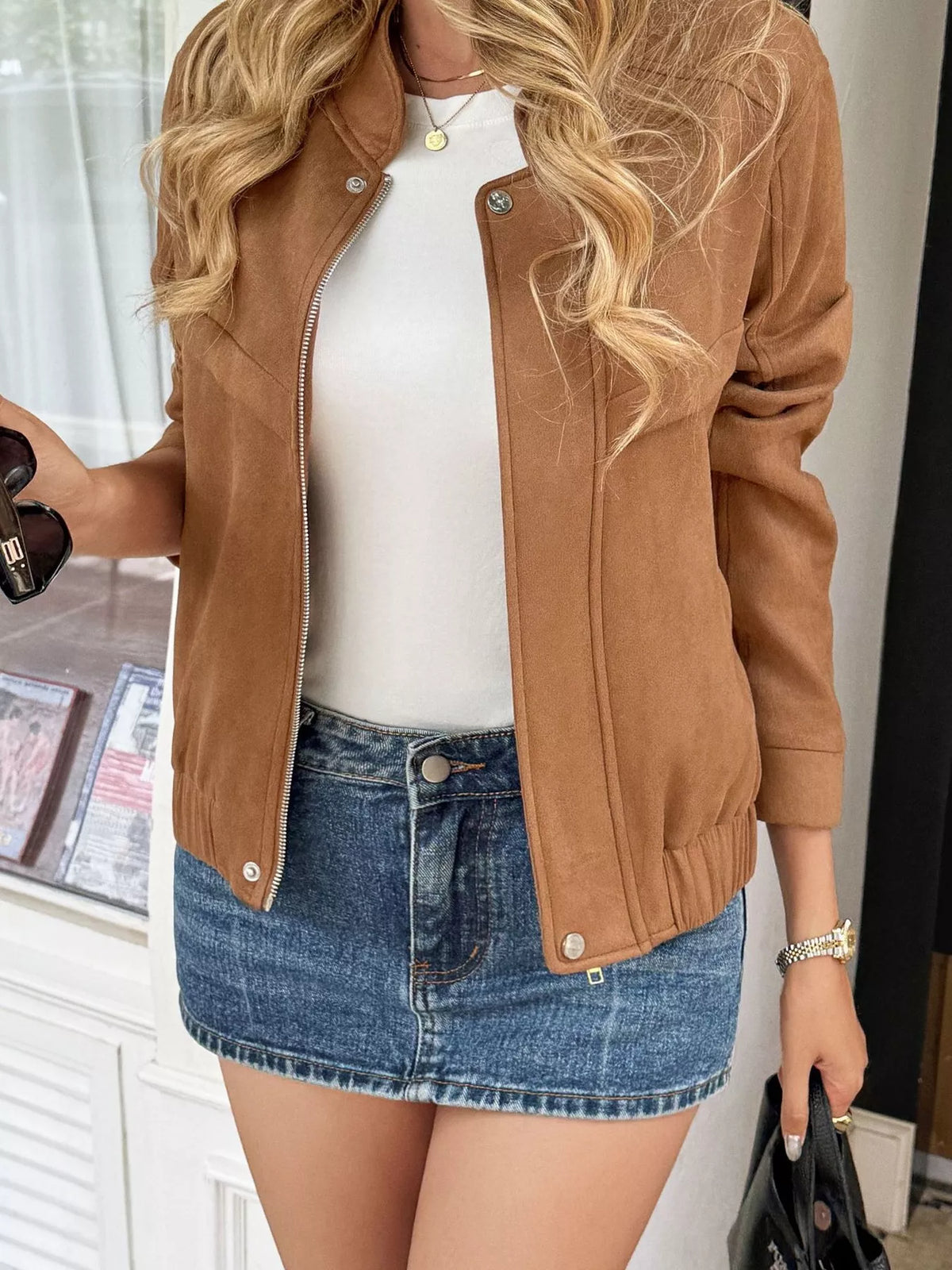 Casual Zip Up Long Sleeve Jacket