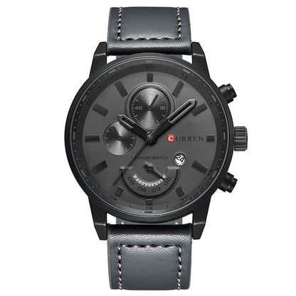 Cairen Water-Resistant Calendar Leather Business-Casual Quartz Watch