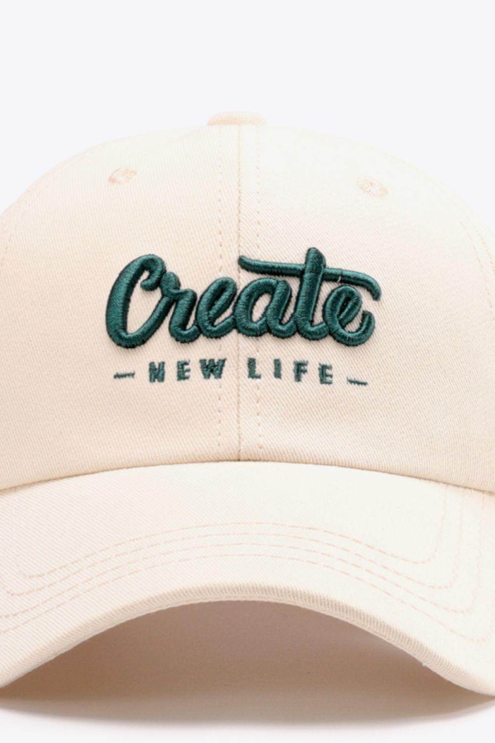 CREATE NEW LIFE Adjustable Cotton Baseball Cap for All Sizes