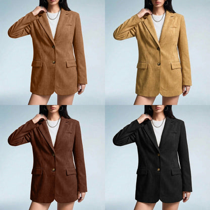 A Stylish Versatile Suede-blend Blazer