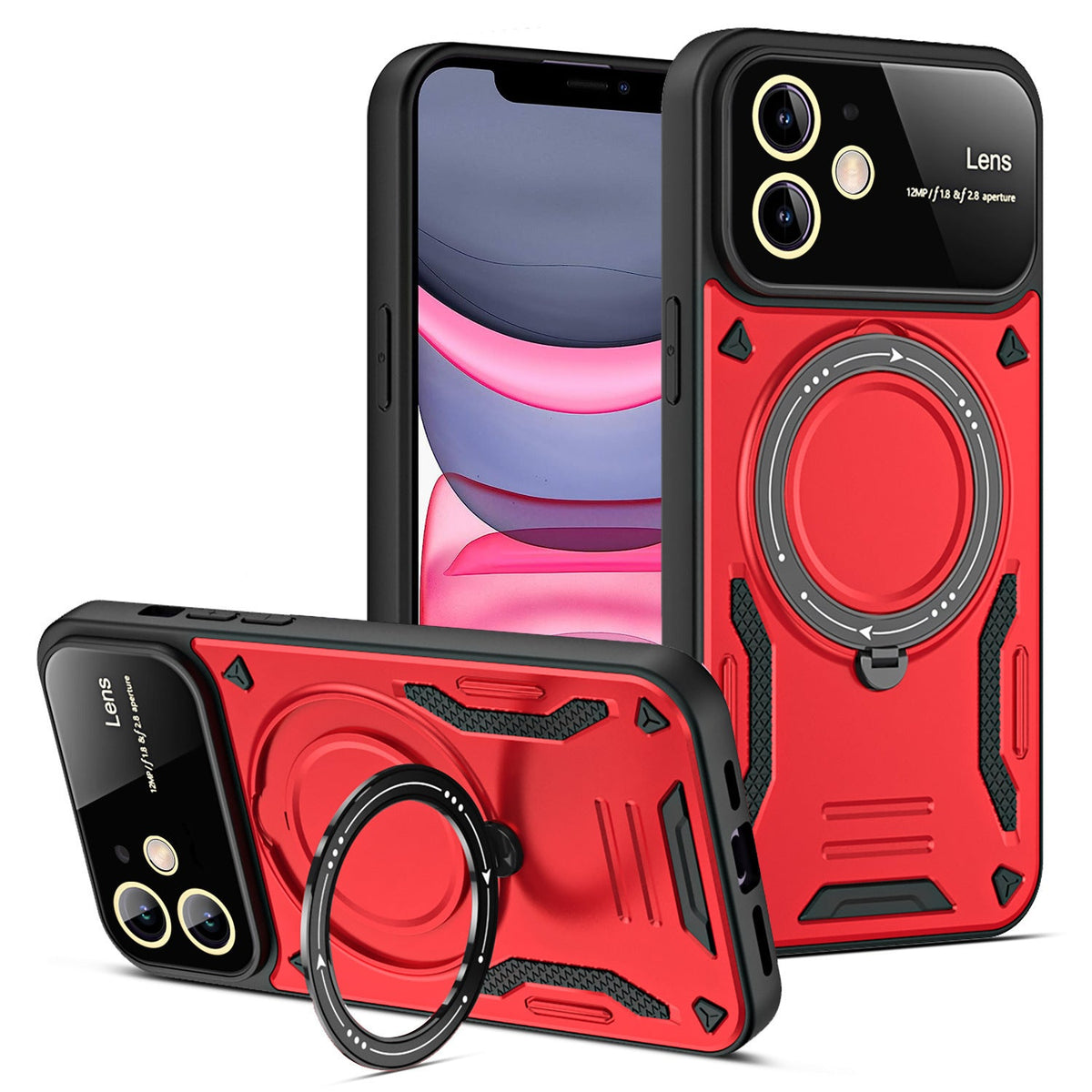 U-shield Large Window Magnetic Bracket Phone Case Advanced Sense Protective Cover