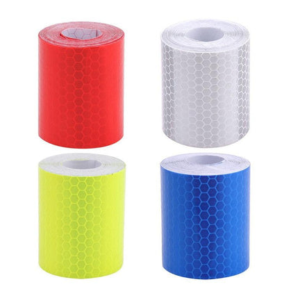 5cm*100cm Car Reflective Tape Safety Warning Car Decoration Waterproof White Silver Red Reflective Tape Sticker Reflector Protective Tape Strip Film Auto Motorcycle Sticker Reflective Tape for Trailer Car Truck Reflectors
