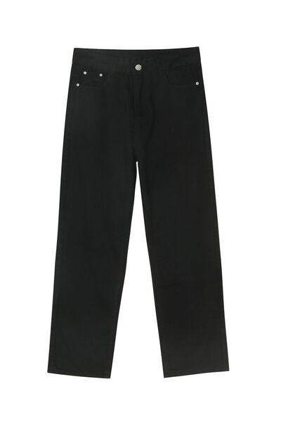 Straight Leg Jeans with Pockets for All-Day Comfort