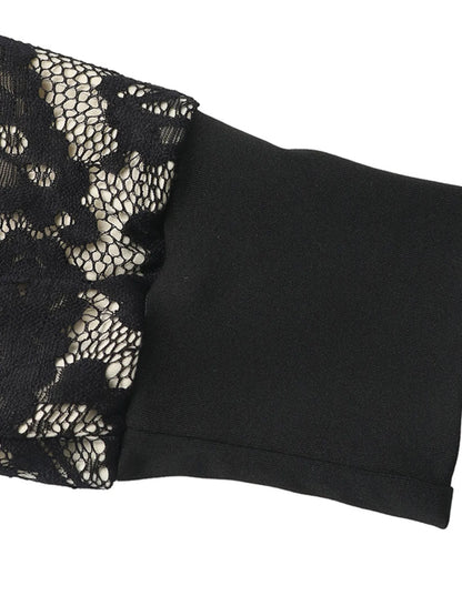 Lace V-Neck Long Sleeve Maxi Dress