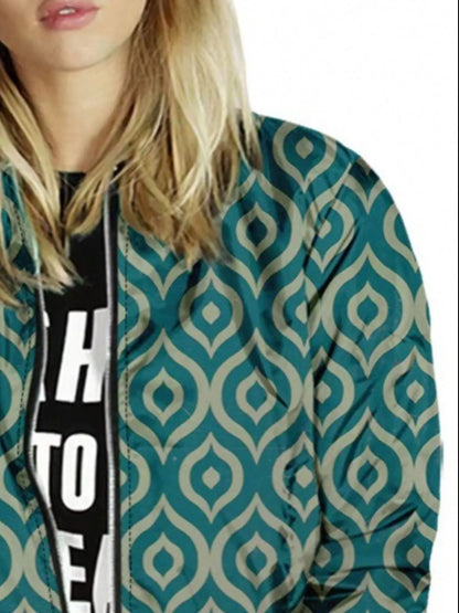 Zip Up Printed Jacket