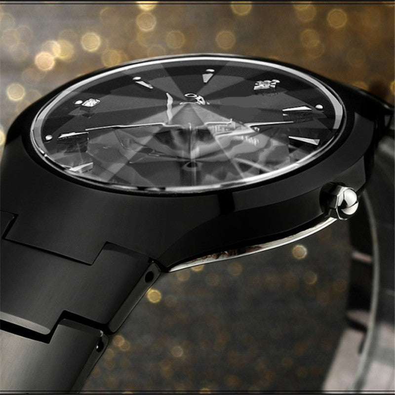 Tungsten Steel Color Waterproof Fashion Student Couple Calendar Quartz Watch