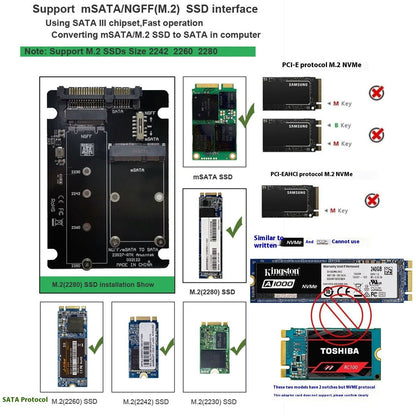 MSATAm2 N Solid State Hard Disk SSD Adapter Card
