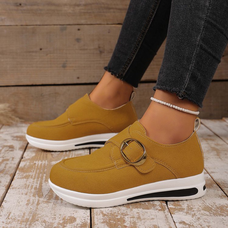 Solid-color Front-laced Casual Slip-on Womens Shoes
