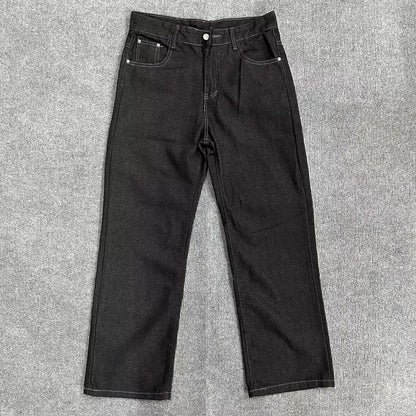 New Mens Retro Casual Wide-leg High-street Loose Straight-leg Pants