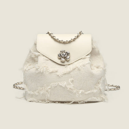 Backpack purse for women, design fashion casual chain backpack, small shoulder backpack