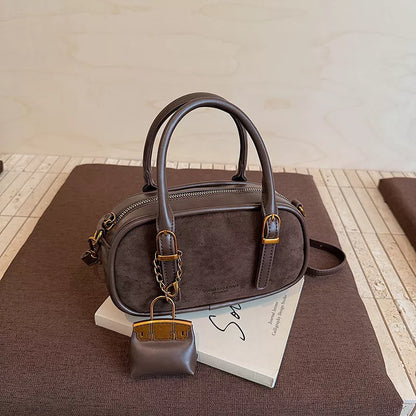 Barrel Crossbody Bag with Detachable Charm