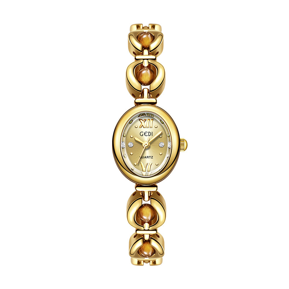 Gedi National Style Emerald Good-looking Bracelet Watch Niche High-grade Light Luxury Shell Pearls Exquisite Women&