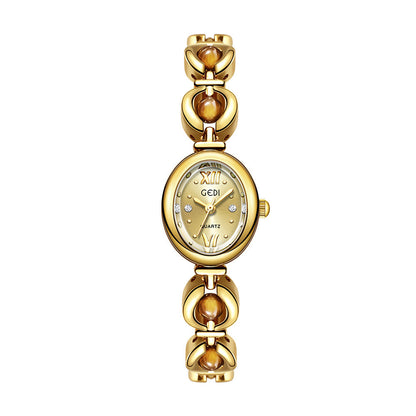 Gedi National Style Emerald Good-looking Bracelet Watch Niche High-grade Light Luxury Shell Pearls Exquisite Women&