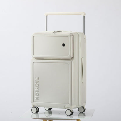 2026 New Large Capacity Front Opening Aluminum Frame Luggage With ABS PC Zipper Boarding Box 20-28 Inches